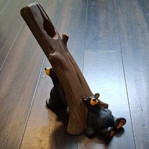 Bearfoots Drinking Buddies Bear Wine Holder with Tree Design